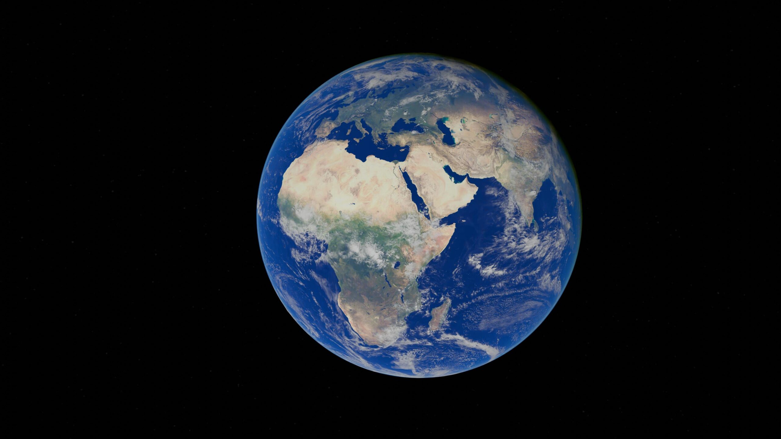 Stunning view of planet Earth from space, showcasing continents and oceans.